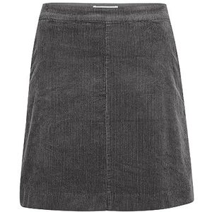 Part Two Mini-rok voor dames, hoge taille, zakken, corduroy, stof, elastische taille, dames, Magnetisch zwart
