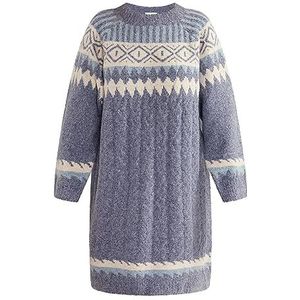 usha BLUE LABEL Robe en tricot pour femme 15425017-US03, bleu multicolore, taille M/L, Robe en tricot, M-L