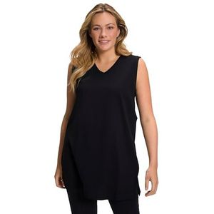 Ulla Popken Basic v-top T-shirts voor dames (1 stuk), zwart.