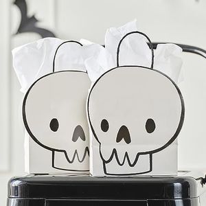 Ginger Ray 6 stuks papieren verrassingszakken voor Halloween met witte schedel