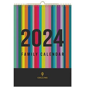 Collins Edge EDFC135-24 Familie wandkalender 2024 regenboog - lifestyle planner en organizer voor persoonlijk werk en thuis - kalender van januari tot december 2024 -