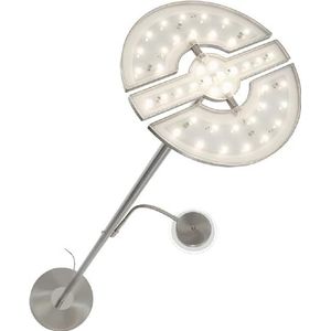 Briloner Leuchten Led-vloerlamp met flexibele leeslamp, 2 stuks lampkop, kantelbaar en draaibaar, dimbaar, moderne woonkamerlamp, 21 W + 3,5 W