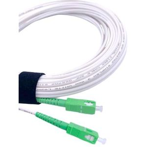 Elfcam® - Glasvezelkabel/verlengkabel {Orange SFR Bouygues} - Simplex-Monomode SC-APC op SC-APC - afscherming en connector - zeer betrouwbaar verlies - wit, 1 m