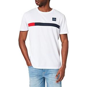 Kappa Empire T-shirt voor heren, Wit/Blauw/Rood
