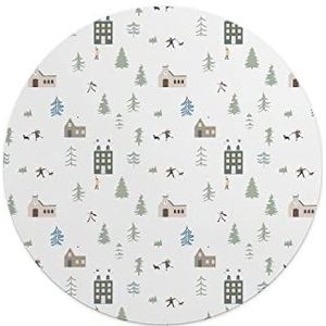 Questo Casa, Ronde muismat met antislip onderkant voor kantoor en thuis, diameter 22 cm