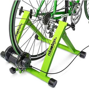 Relaxdays Opvouwbare fietssimulator met 7 weerstandsniveaus, verstelbare rol, groen
