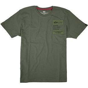 ALPHA INDUSTRIES Patch T Lf T-shirt pour homme, 142-Vert olive foncé, XS
