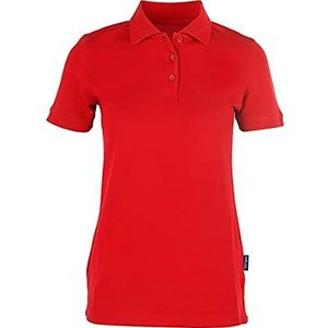 HRM Heavy Stretch Poloshirt voor dames, hoogwaardig poloshirt voor dames, van 95% katoen en 5% elastaan, basic poloshirt tot 40 graden, hoogwaardige en duurzame werkkleding, rood (rood 03), XXL, rood (rood 03)