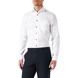 Seidensticker Heren overhemd regular fit langarm popeline wit, 41 EU, Wit.