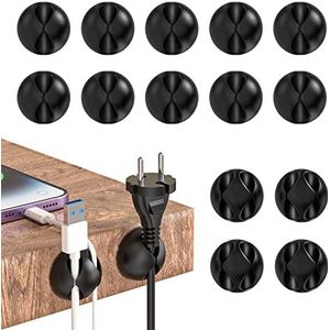 JANREAY 14 stuks multifunctionele kabelhouders voor kantoor, audiokabel, netsnoer, USB-oplaadkabel