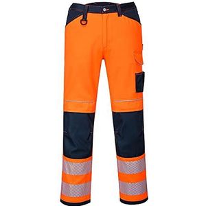 Portwest PW3 werkbroek, hoge zichtbaarheid, lengte broek: normaal, kleur: oranje/navy, maat: 38, PW340ONR38