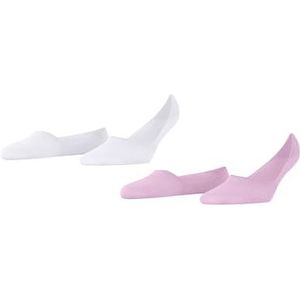 Burlington Everyday 2-pack onzichtbare sokken, ademend, katoen, middelhoge hals, anti-slip-systeem op de hiel, glijdt niet in de schoen, dun, effen, multipack 2 paar, Roze (Sporty Rose 8393) - Nieuw