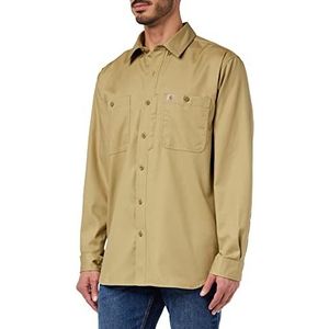 Carhartt Rugged Professional Long Sleeve Work Shirt heren werkkleding hemd (1-Pack), Donker kaki., S