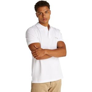 CK JEANS Heren poloshirt monologo J30J325664, wit (Bright White), XXL, wit (stralend wit), XXL, Wit (helder wit), XXL