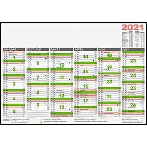BRUNNEN Bureaukalender 1070142001 A 4 model 701 42 1 pagina = 6 maanden op karton bekleed met zwarte rand kalender 2021