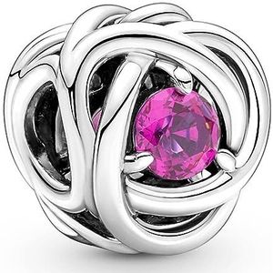 Pandora Bedel Pandora 790065C05 Círculo eeuwigheid roze, één maat, sterling zilver, kubische zirkonia, Sterling zilver, Zirkonia