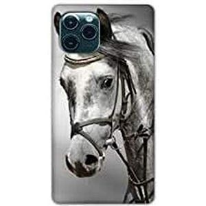 Beschermhoes voor iPhone 11 Pro (5,8 inch), paard, wit