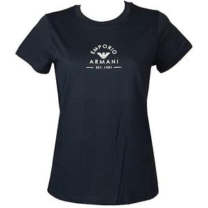 Emporio Armani Iconic T-shirt van katoen, stretch, logoband, loungewear, T-shirt voor dames, 1 stuk, Navy Blauw