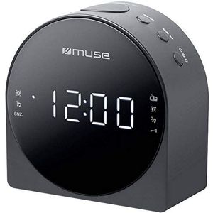 Muse M-185CR - Stijlvolle Digitale Wekkerradio met Groot Displa - Grijs