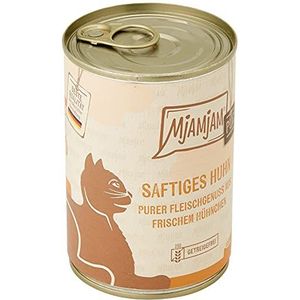 MjAMjAM - Premium natvoer voor katten - puur vleesgenot - pure sappige kip, verpakking van 6 (6 x 400 g), graanvrij met een vleessupplement