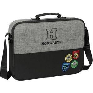 Harry Potter House of Champions - buitenschoolse portemonnee, schoudertas, comfortabel en veelzijdig, kwaliteit en weerstand, 38 x 6 x 28 cm, kleur grijs-melange/zwart, grijs gemêleerd/zwart,, grijs