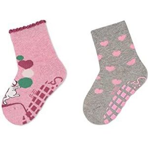 Sterntaler ABS-sokken, dubbelpak muis- en hartsokken, roze gemêleerd, normaal babymeisje, roze gemêleerd, Eén maat, roze gemêleerd