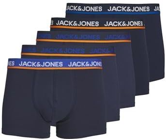 JACK & JONES Jacpopbasic Trunks Boxershorts voor heren, 5 stuks, Navy Blazer / pakket: Navy Blazer - Navy Blazer - Navy Blazer - Navy Blazer
