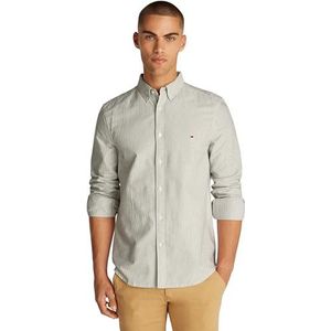 Tommy Jeans TJM EXT DM0DM20668 L/S Heren Fijn Gestreept Oxford Shirt Blauw (Dark Navy Strepen), XXL, Donkerblauw Donkerblauw Strepen, XXL, Donkerblauw met donkerblauwe strepen