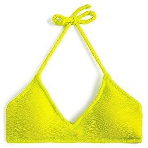 Koton Haut de bikini triangle tissé à col noué pour femme, Vert (821), 48-50