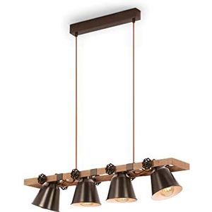 BRILONER - Hanglamp van hout, rustieke hanglamp, draaibaar, E27 max. 40 watt, retro eetkamerlamp, antiek grijs
