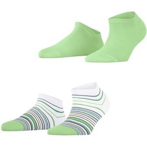 ESPRIT Multi Stripe 2-Pack W SN katoen, effen, 2 paar sportsokken voor dames (2 stuks), Wit (gebroken wit 2030)