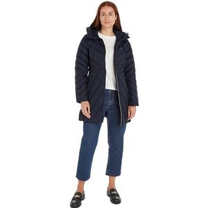 Tommy Hilfiger Chevron Mw Padded Coat Gewatteerde damesjas, Desert Sky