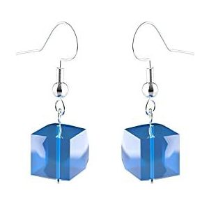 Modieuze oorringen metalen oorbellen eenvoudige mode blauwe diamant oorbellen voor vrouwen kleine oorbellen voor meisjes