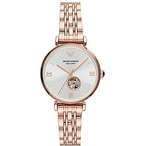Emporio Armani automatisch horloge voor dames, Rozengoud., Armband