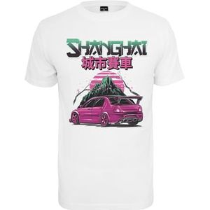 Mister Tee T-shirt Shanghai Racing Tee imprimé pour homme, t-shirt graphique, streetwear, Blanc., 5XL