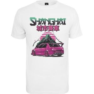 Mister Tee Mister Tee Shanghai Racing Tee T-shirt voor heren, 100% katoen, wit, maat XL, T-shirt voor heren (1 stuk), Wit