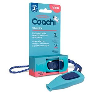 Whizzclick Coachi, 2-in-1 combi-fluitje en clicker, hondenfluitje voor terugroepen en clicker voor beloning, verstelbaar en reflecterend koord, geschikt voor honden en puppy's