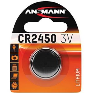 ANSMANN Lithium knoopcel CR2450 3 V 630 mAh (1 stuk) – platte batterij ideaal voor rekenmachine, autosleutels, garageopener enz. – Krachtige en duurzame lithiumbatterij