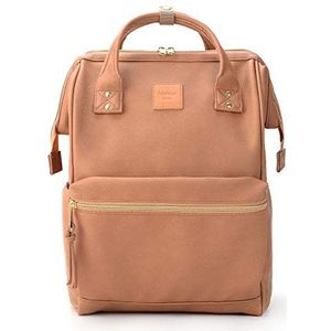 Kah&Kee Lederen Reizen Laptop Rugzak Notebook School Luiertas voor Vrouwen Man (Groot, Roze)