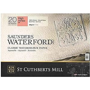 ST CUTHBERTS MILL Saunders Waterford aquarelpapier, gesatineerde korrel, 41 x 31 cm, 300 g/m², extra wit