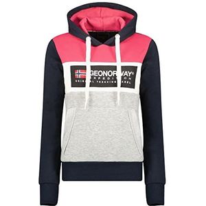 Geographical Norway Golem Lady Sweatshirt met capuchon voor dames, kangoeroezakken, casual sweatshirt met lange mouwen, warm, Marinier