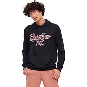 Trendyol Sweatshirt met capuchon, eenkleurig, standaard, trainingspak voor heren (1 stuk), Navy Blauw