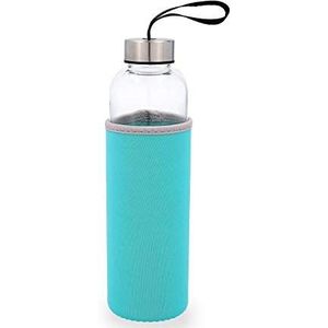 Quid Quidate glazen fles met neopreen hoes, 0,60 l, blauw