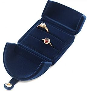 iSuperb Sieradendoos ring, flanellen sieradendoos voor ringen oorbellen en stud oorbellen voor vrouwen, geschenkverpakking, verlovingsbruiloft sieraden display, 6,5 x 6 x 5 cm, flanel