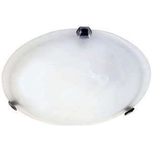 VELAMP Sirio ronde plafondlamp van glas, diameter 30 cm, bevestiging voor 1 x E27-lamp, eenvoudige montage, elegant design, wit