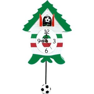 GIFTCOMPANYITALY OGGETTI IDEE DESIGN Meubles wandklok Cucu' voetbal Italië, wit/rood/groen, 24 x 10 x 30 cm