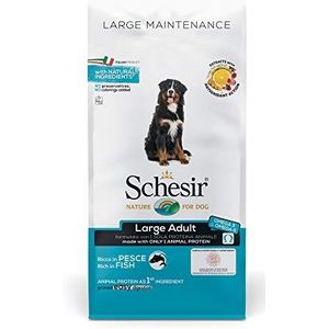 Schesir, Droogvoer voor grote volwassen honden met vissmaak, bewaarlijn in brokken, zakformaat van 12 kg
