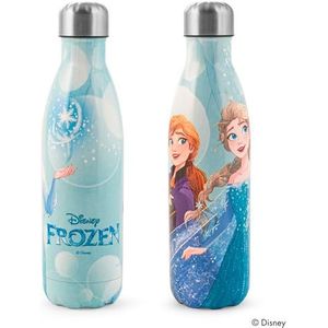 H&H Frozen Let It thermosfles voor meisjes, roestvrijstalen fles, versierd, 0,5 l, luchtdicht, BPA-vrij