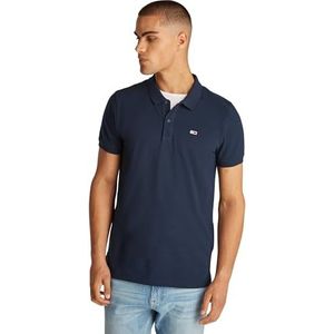 Tommy Jeans Tjm Slim Placket Polo Ext Dm0dm18312 Poloshirt met korte mouwen voor heren, Blauw (Dark Night Navy)