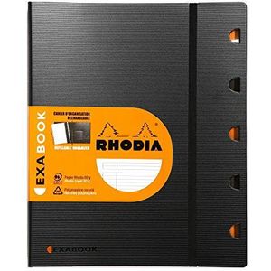 RHODIA 132146C - Exabook Black A4+ Hervulbare Organizer Notebook | Gevoerd | 160 Afneembare pagina's Perf. 4 Gaten - Clairefontaine Papier 80g - Polypro Cover (Plastic) - Rhodiactive